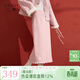 三彩【淺笑嫣然】2025冬季新款綿羊毛雙面呢半身裙直筒裙長(cháng)裙C 櫻花粉 XL