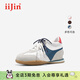 iiJin艾今2025新款7.5cm隱形內增高復古美拉德德訓鞋休閑鞋女321QNI 藍灰色 37