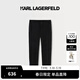 Karl Lagerfeld卡爾拉格斐老佛爺男裝春秋季輕奢松緊腰休閑褲易搭男士直筒長(cháng)褲子 黑色 32