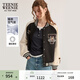 Teenie Weenie小熊女裝春秋款時(shí)尚休閑空氣層撞色刺繡棒球服外套 黑色 S