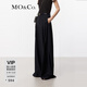 MO&Co.休閑褲含羊毛立體壓褶高腰百慕大闊腿褲挺括長(cháng)褲摩安珂 黑色 S 160
