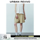 UR秋季新款女裝通勤氣質(zhì)低飽和雙壓褶寬松短褲UWU640052 卡其 S