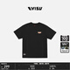 EVISU福神男女同款流行休閑時(shí)尚運動(dòng)商標短袖T恤 黑色 S 【寬松效果需拍大1-2個(gè)尺碼】