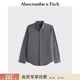 Abercrombie & Fitch經(jīng)典小麋鹿圖案美式人字紋棉質(zhì)長(cháng)袖襯衫25秋冬男裝125-5290 深黑灰色 M (180/100A)