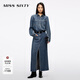 MISS SIXTY2025秋季新款萊賽爾牛仔連衣裙女配腰帶工裝開(kāi)衩長(cháng)裙 中藍 L