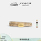 蔻馳（COACH）奧萊女士經(jīng)典標志針扣ELIZA腰帶皮帶禮物，18MM IM/淺卡其色/粉筆白色