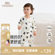 英氏（YEEHOO）嬰兒衣服秋季寶寶連體衣長(cháng)袖幼兒爬服新款春秋新生兒四季哈衣 奶牛哞哞襟哈 80cm