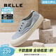 百麗（Belle）便捷免系帶帆布鞋女舒適百搭休閑板鞋B2747CM5 藍色 36 (230mm)