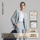朗姿【精英衣櫥】夏季新款平駁領(lǐng)輕商務(wù)西裝外套職業(yè)時(shí)尚通勤西服女 水藍色 M