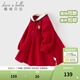 戴維貝拉（DAVE＆BELLA）純棉兒童連衣裙學(xué)院風(fēng)女童公主裙春季新款女寶寶童裙小童裙子 紅色【現貨】 130 cm（建議身高120-130cm）