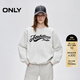 ONLY2025秋季新款舒適字母撞色長(cháng)袖落肩圓領(lǐng)衛衣女|12549S003 G47 淺花灰色 M