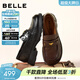 百麗（Belle）元寶樂(lè )福鞋女鞋2026春季新款商場(chǎng)同款羊皮黑色小皮鞋E9L1DAA6預售 棕色 37 (235mm)