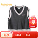 巴拉巴拉（BALABALA）兒童馬甲女童背心春裝中大童針織內搭時(shí)尚百搭精致繡花 黑色調00399 165