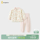 童泰（TONGTAI）寶寶套裝秋冬季純棉夾棉嬰兒衣服兒童內衣睡衣家居服粉色90cm