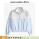 Abercrombie & Fitch女裝25春季抓絨撞色立領(lǐng)半拉鏈落肩長(cháng)袖衛衣152-5106 藍色 S (165/88A)