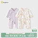 童泰（TONGTAI）嬰兒連體衣夏季薄款純棉新生兒衣服寶寶長(cháng)袖蝴蝶哈衣爬服紫色80cm