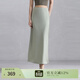 納薇（naivee）春夏高腰光澤感修身魚(yú)尾半身裙女氣質(zhì)長(cháng)半裙設計感優(yōu)雅氣質(zhì)半裙 蜜瓜綠(短款) M