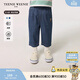 Teenie Weenie Kids小熊童裝25年男女寶寶涼感休閑風(fēng)牛仔長(cháng)褲 藍色花灰 100 cm (尺碼偏大選小一碼)