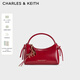 CHARLES&KEITH26春新品新年系列蝴蝶結婚包手提斜挎包包女包CK2-30160255-A Tomato Red番茄朱紅 S