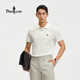 比音勒芬【冰氧吧】夏季款男士時(shí)尚休閑上衣多色抗菌涼感舒彈短袖POLO衫T 28米白色 XL （110）