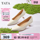 他她（TATA）白色高跟鞋女細跟單鞋氣質(zhì)通勤工作鞋春季新款UMS01AQ5 米白 36