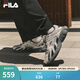 斐樂(lè )（FILA）楊冪同款官方閃電鞋女鞋復古跑鞋休閑運動(dòng)鞋 黑/日巖灰-BG 37.5