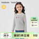 巴拉巴拉balaOne兒童t恤男女寶長(cháng)袖上衣打底衫秋裝彈力萌可愛(ài)甜美 白黑色調00319 90