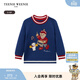 Teenie Weenie  Kids小熊童裝25年款男寶寶長(cháng)袖圓領(lǐng)套頭開(kāi)肩扣毛衣 藏青色 110 cm