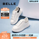 百麗（Belle）簡(jiǎn)約舒適小白鞋女商場(chǎng)同款平穩休閑板鞋D5Q1DAM6預售 白色/杏 37
