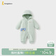 童泰（TONGTAI）嬰兒連體衣冬季純棉夾棉寶寶衣服新生兒連帽哈衣爬服綠色80cm