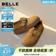 百麗（Belle）堅果拿鐵勃肯鞋女26春季新款商場(chǎng)厚底增高舒適復古休閑鞋F3V1DAA6 棕色 38