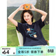 LAGOGO甜美寬松短袖T恤女拉谷谷2025年夏季新款純棉百搭松弛上衣 藏青色 S