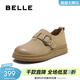 百麗（Belle）復古擦色牛皮勃肯鞋女商場(chǎng)同款厚底休閑單鞋E7C1DCM5 杏色 39 (245mm)