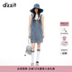 DZZIT地素牛仔連衣裙夏季背帶可愛(ài)小眾短裙女 藍色 XS