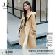 玖姿·安娜蔻休閑城市戶(hù)外連帽收腰長(cháng)款工裝風(fēng)衣女春季 卡其 M