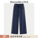 Abercrombie & Fitch【顯瘦百搭闊腿】小麋鹿圖案毛圈布運動(dòng)衛褲25秋冬女裝147-5117 海軍藍 XS (160/66A) 尺碼偏大，建議小一碼