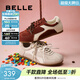 百麗（Belle）漿果糖復古德訓鞋款撞色運動(dòng)休閑板鞋B2472AM5 深紅色 37 (235mm)
