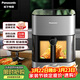 松下（Panasonic）多功能全景可視窗家用全自動(dòng)無(wú)油免翻面空氣炸鍋5升大容量NF-HC500-S