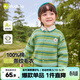 嘟嘟家兒童毛衣春款寶寶純棉開(kāi)衫男童條紋針織衫春季女童卡通上衣休閑裝 綠色系條紋 90
