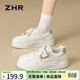 ZHR則則小白鞋女校園風(fēng)學(xué)生休閑板鞋女輕便厚底防滑女鞋 AE09杏色37