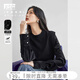 對白法式別致高級感毛衣女秋冬新款活頁(yè)設計感絲絨拼接百搭針織衫 氣質(zhì)黑 M