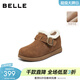 百麗（Belle）復古內增高勃肯鞋女冬季新款商場(chǎng)同款加毛保暖休閑鞋E4Z1DDM5 棕色 40 (250mm)