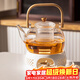 瓷牌茗茶具（cipaiming teaset）玻璃花茶壺蒸煮一體泡茶器家用會(huì )客溫茶器功夫茶盤(pán)整套簡(jiǎn)約中式 《竹柄》提梁煮茶壺+蠟燭臺