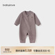 babylove嬰兒連體衣春秋季斜襟拉鏈哈衣爬服男女寶寶休閑外出居家衣服