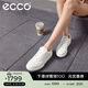 愛(ài)步（ECCO）休閑鞋女 百搭平底鞋簡(jiǎn)約球鞋板鞋休閑運動(dòng)鞋 街頭272813 白色/灰白色（拼接）27281352292 38