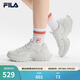 斐樂(lè )（FILA）官方女鞋摩登帆布鞋2025夏季新款厚底魚(yú)刺鞋運動(dòng)休閑鞋 奶油白色/金屬銀-CM 36