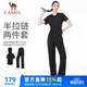 駱駝（CAMEL）跑步健身兩件套女休閑修身彈力透氣套裝 Y24BASLU013 幻影黑 XL
