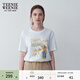 Teenie Weenie女裝簡(jiǎn)約時(shí)尚夏裝清新多巴胺大熊短袖T恤打底衫 白色 S (160)