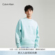 Calvin KleinJeans秋季男士休閑通勤ck運動(dòng)風(fēng)分割線(xiàn)設計純色圓領(lǐng)套頭衛衣 CII-碧泉綠 L