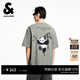 杰克·瓊斯（JACK&JONES）男裝26年純棉短袖T恤男士夏季潮流寬松卡通熊貓印花情侶半袖t恤 E05灰綠色-1 M 175寬松版，建議拍小一碼